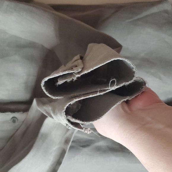 Cloth & Stone Linen Button Down Collared Blouse Top Size Medium Sage Green - Picture 6 of 10